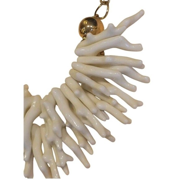 Natasha Couture Double Strand Faux White Coral Statement Necklace   16-19” New - Picture 2 of 3